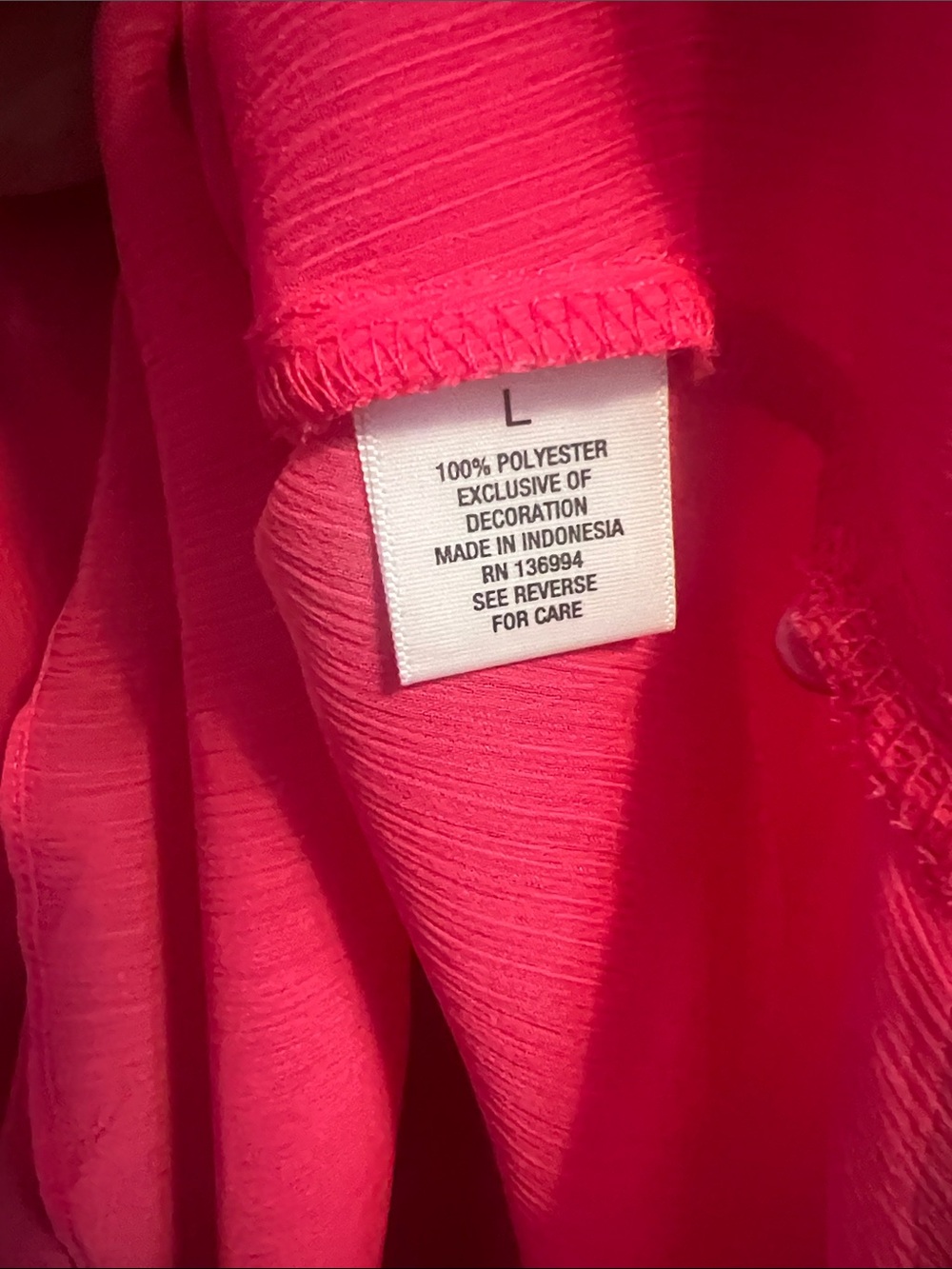 Hot Pink Cold-Shoulder Ruffle Sleeve Blouse - Picture 3 of 3